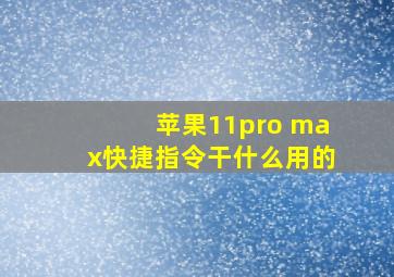 苹果11pro max快捷指令干什么用的